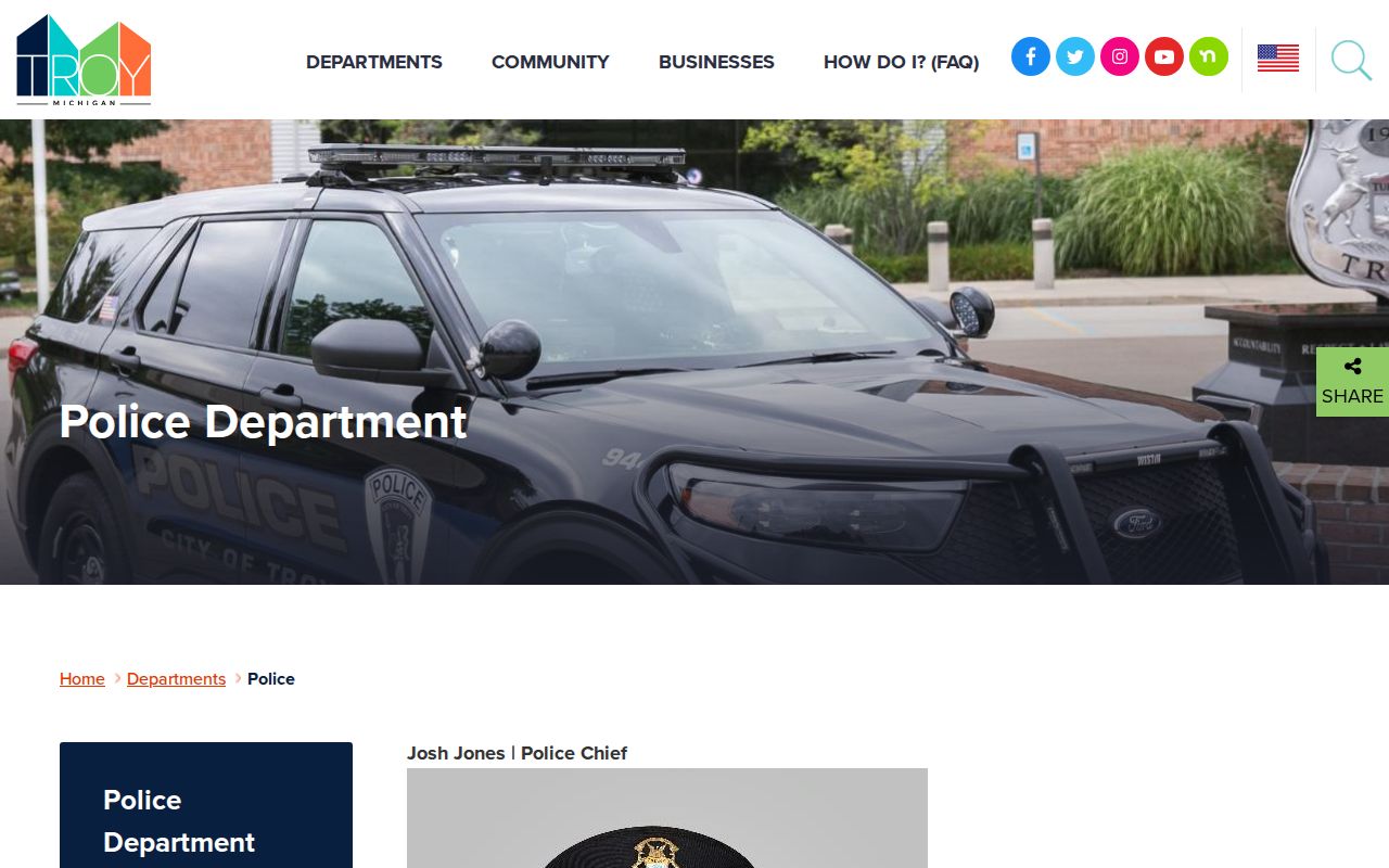 Troy Police Department criminal records source